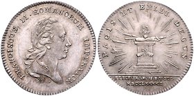 Frankfurt - Stadt Silberjeton 1792 auf die Kaiserwahl J.+F. 943b. Monten. 2268. 
22,0mm 2,0g vz