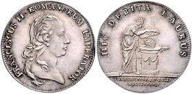 Frankfurt - Stadt Silberjeton 1792 auf die Kaiserwahl J.+F. 942a. Monten. 2267. 
25,0mm 4,14g vz-st