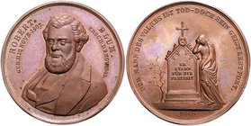 Frankfurt - Stadt Bronzemedaille 1848 (v. Drentwett) a.d. Tod des Freiheitskämpfers Robert Blum, Vizepräsident des Frankfurter Vorparlaments. J.+F. 11...
