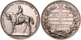 Frankfurt - Stadt Silbermedaille 1896 (v. M.&W.) a.d. Einweihung des Kaiser Wilhelm-Denkmals und a.d. 25-jährige Jubiläum des Friedensschlusses J.+F. ...