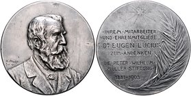 Frankfurt - Stadt Bronzemedaille 1903 versilbert (v. Placht) Zum Andenken an ihren Mitarbeiter und Ehrenmitglied Dr. Eugen Lucius von der Peter-Wilhel...