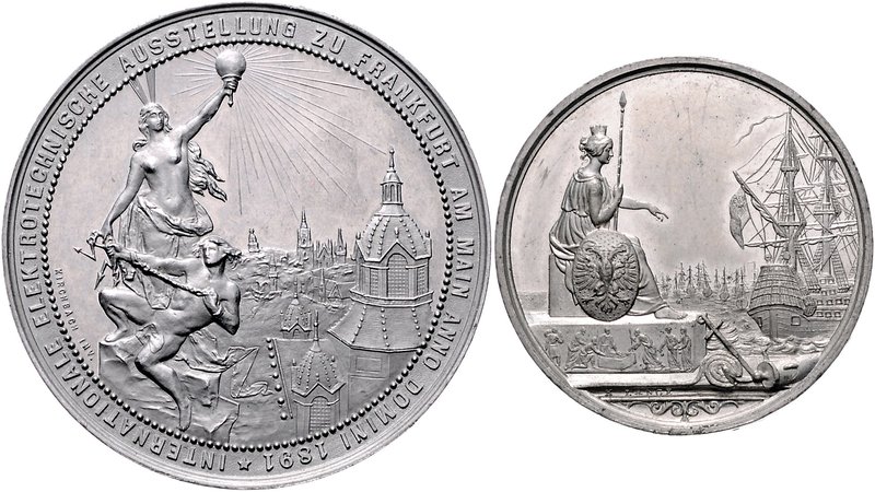 Frankfurt - Stadt Lot von 5 Stücken: 2x Zinnmedaille 1840 (v. Neuss) a.d. Deutsc...