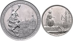 Frankfurt - Stadt Lot von 5 Stücken: 2x Zinnmedaille 1840 (v. Neuss) a.d. Deutschen Bund (beide ss, je 40,7mm 22,8g), 1848 (v. Lange) a.d. Gründung de...