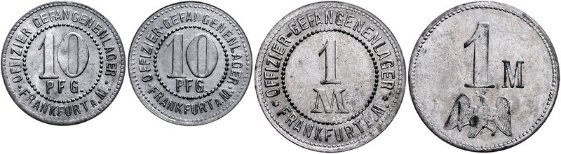 Frankfurt - Stadt Lot von 2 Stücken: Wertmarken zu 1 Mark und 10 Pfennig vom Off...
