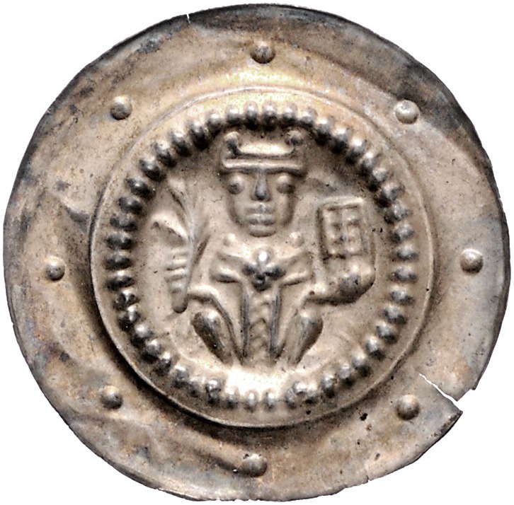 Fulda - Abtei (bis 1752) Heinrich IV. von Erthal 1249-1261 Brakteat Sitzender Ab...