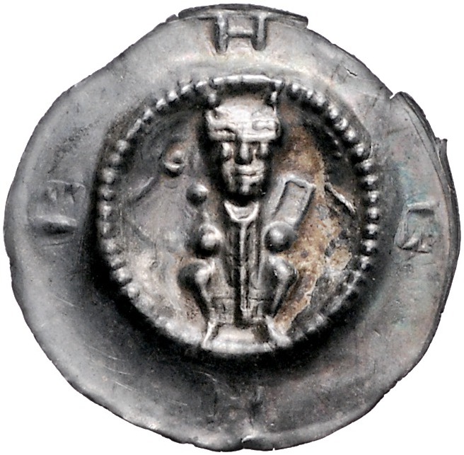 Fulda - Abtei (bis 1752) Heinrich IV. von Erthal 1249-1261 Brakteat Sitzender Ab...