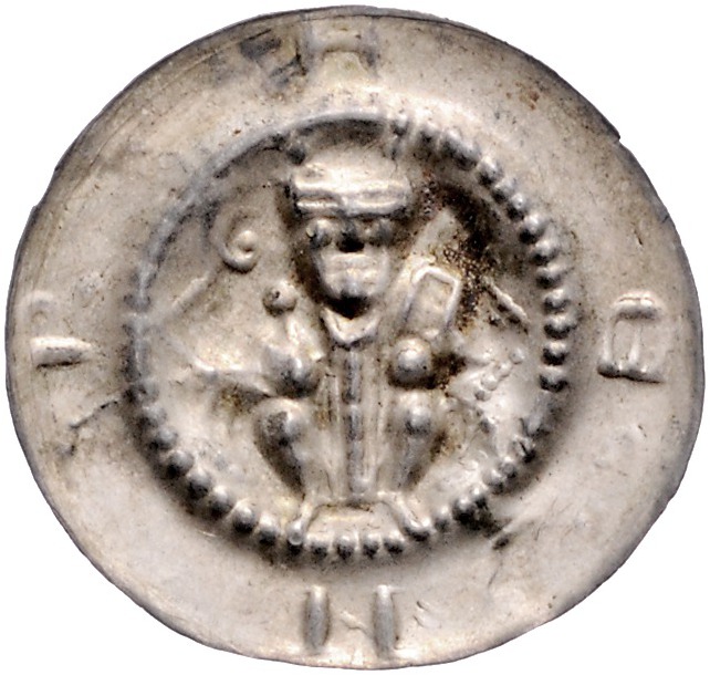 Fulda - Abtei (bis 1752) Heinrich IV. von Erthal 1249-1261 Brakteat Sitzender Ab...