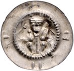 Fulda - Abtei (bis 1752) Heinrich IV. von Erthal 1249-1261 Brakteat Sitzender Abt mit Krummstab und Buch in Kartusche, außen HENR Bonh. 1368. Berger 2...