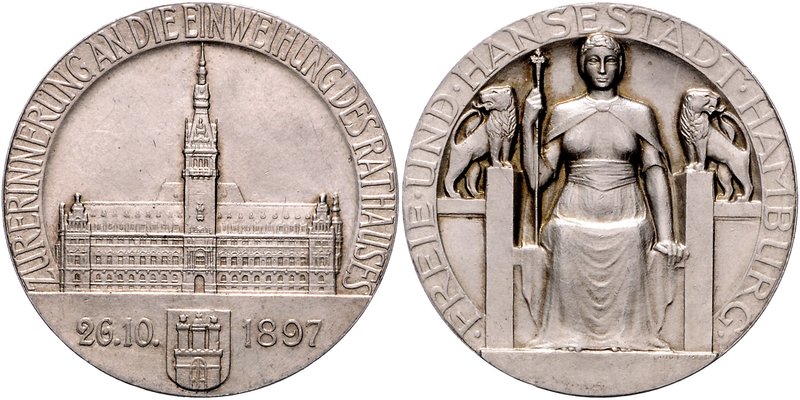 Hamburg Silbermedaille o.J. (v. R. Bosselt) a.d. 10-jährige Jubiläum der Einweih...
