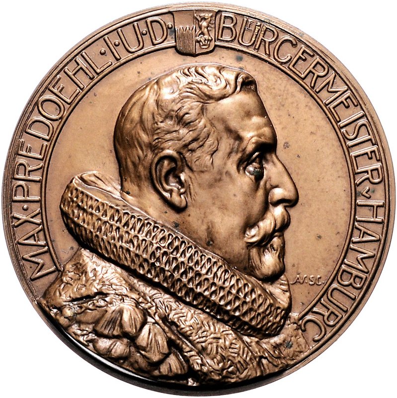 Hamburg Bronzemedaille o.J. einseitig (v. Vogel) auf Bürgermeister Max Predoehl,...
