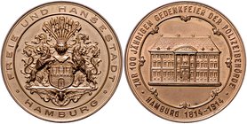 Hamburg Bronzemedaille 1914 a.d. 100-Jahrfeier der Polizeibehörde 
45,3mm 39,6g f.st