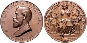 Hamburg Lot von 5 Bronzemedaillen: 1905 (v. Kühl) a.d. 80. Geburtstag von Jakob Nordheim (vz, etwas fleckig, 42,6mm 33,9g), 1907 (v. M.&W.) des Verein...
