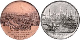Hamburg Lot von 5 Stücken: Bronzemedaille 1857 (v. Lorenz) a.d. 25-Jahrfeier des Künstlervereins (vz-st, 33,3mm 13,5g), Zinnmedaille 1877 (v. Bergmann...