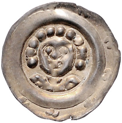 Henneberg Hermann I. 1245-1290 Pfennig / Brakteat (um 1290) Bb. v.v. mit 11 Lock...