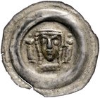 Hessen - Landgrafschaft Sophia Herzogin von Brabant 1247-1284 Brakteat Marburg In Wulstreif über Leiste Kopf der Fürstin mit gedrehten Zöpfen und Stir...