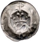 Hessen - Landgrafschaft Ludwig I. der Friedfertige 1413-1458 Hohlpfennig o.J. Schmalkalden (um 1431) Krone über liegendem S, außen SMALD Schütz 297.1 ...