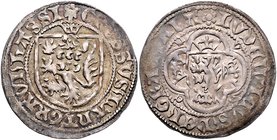 Hessen - Landgrafschaft Ludwig I. der Friedfertige 1413-1458 Kronengroschen o.J. (um 1457-1465) Kronenvierpass belegt mit Löwenschild, in den Winkeln ...