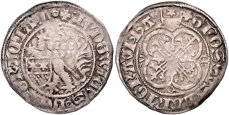 Hessen - Landgrafschaft Ludwig II. in Kassel 1458-1471 Zweischildiger Groschen 1...