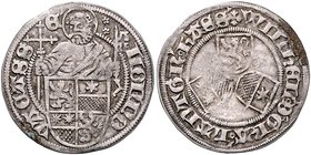 Hessen - Landgrafschaft Wilhelm II. 1493-1509 Albus o.J. 'Kasseler Petersgroschen', Mzz. Brabanter Kreuz Schütz 360. Hoffm. 183. aus Fd. Fulda 46 (die...