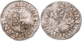 Hessen - Landgrafschaft Philipp I. der Großmütige. 1509-1567 1/2 Albus 1539 Viergeteiltes hessisches Wappen mit Katzenelnbogen, Ziegenhain, Nidda und ...