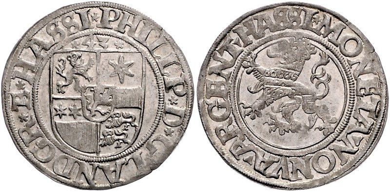 Hessen - Landgrafschaft Philipp I. der Großmütige. 1509-1567 1/8 Guldengroschen ...