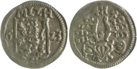 Hessen - Kassel Moritz der Gelehrte. 1592-1627 4 Heller 1623 Kassel Schütz 685. Hoffm. 716. Slg. Fiorino 574. 
0,79 g ss