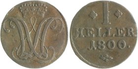 Hessen - Kassel Wilhelm IX. 1785-1806 Heller 1800 Schütz 2173. 
 ss+