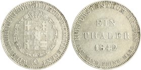 Hessen - Kassel Wilhelm II.und Mitregent Fried.Wilh. 1831-1847 Taler 1842 Kahnt 252. Dav. 692. AKS 46. Thun 184. 
 ss