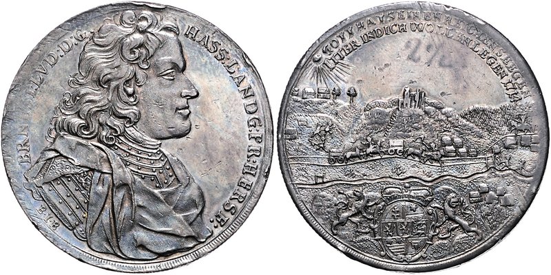 Hessen - Darmstadt Ernst Ludwig 1678-1739 Reichstaler 1714 Ausbeute der Grube It...