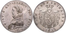 Hessen - Darmstadt Ludwig I. 1806-1830 Kronentaler 1819 Kahnt 260. Dav. 699. AKS 71. Thun 192. 
 vz+