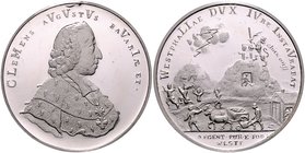Köln - Erzbistum Clemens August Herzog von Bayern 1723-1761 Silberne Nachprägung o.J. des 1/2 Talers 1759 a.d. Erlass der Bergordnung. Auflage 250 Exe...