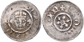 Mainz - Erzbistum Adolph I. Graf v. Nassau 1373-1390 Pfennig auf Würzburger Schlag (Miltenberg) Slg. Walther 74var. 
0,59 g ss