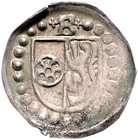 Mainz - Erzbistum Berthold Graf von Henneberg 1484-1504 Einseitiger Pfennig o.J. Der gespaltene Wappenschild Mainz / Pfalz in Perlkreis unter +B+ Slg....