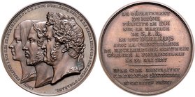 Mecklenburg - Schwerin Paul Friedrich 1837-1842 Bronzemedaille 1837 (v. Barre) a.d. Vermählung von Helene v. Mecklenburg-Schwerin mit Ferdinand Philip...