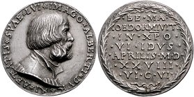 Nürnberg - Stadt Silbergussmedaille 1528 (v. M. Gebel) a.d. Tod von Albrecht Dürer. Fein ziseliert, Vs. sehr erhaben Slg. Erl. 1718 vgl,. Habich vgl. ...