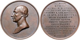 Nürnberg - Stadt Bronzemedaille 1820 (v. Dallinger) a.d. Tod des Kaufmannes Paul Wolfgang Merkel 1756-1820 
48,9mm 48,4g vz