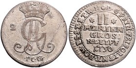 Ostfriesland Georg Albrecht 1708-1734 2 Mariengroschen 1730 ICG Knyph. 6599. Kennep. 4370. 
 ss
