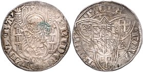 Pfalz - Kurpfalz Friedrich I. 1449-1476 Weißpfennig o.J. (1454/76) Bacharach St. Petrus / Wappen von Mainz, Trier und Köln um quadriertes Wappen von P...