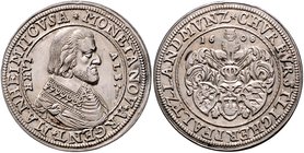 Pfalz - Kurpfalz Friedrich IV. 1592-1610 Gulden 1608 Mannheim Variante: LANDMVNZ. Dav. 744. Slg. Noss 256. Memmesh. 2242. 
 vz