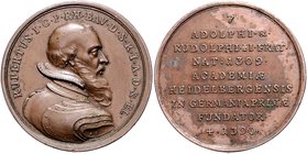 Pfalz - Kurpfalz Karl Theodor 1743-1799 Bronze-Suitenmedaille o.J. (v. A. Schäffer) Nr. 7 auf Rupert I. 1309-1390 
39,4mm 27,8g vz