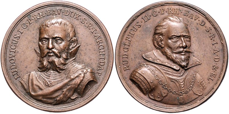 Pfalz - Kurpfalz Karl Theodor 1743-1799 Lot von 2 Bronze-Suitenmedaillen (v. A. ...