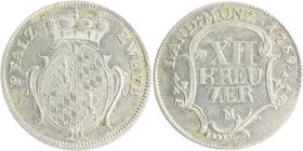 Pfalz - Birkenfeld-Zweibrücken Christian IV. 1735-1775 12 Kreuzer 1759 Zweibrücken Slg. Noss 458. Memmesh. 2733. 
3,79 g vz
