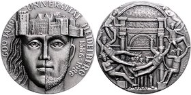 Pfalz - Heidelberg Lot von 2 Stücken: Silber- und Bronzemedaille 1986 (v. Kauko Räsänen) auf den 600. Jahrestag der Gründung der Universität Heidelber...