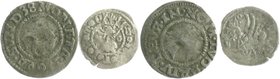 Pommern - Stettin Lot von 2 Stücken: Stadt, Vierchen vor 1500, Greifenkopf/Greif und Stralsund, Stadt, Witten 1538, Strahl/Kreuz, im Winkel 'S' Dannen...