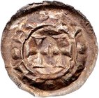 Reuss - Plauen, Vogtei Heinrich I. von Plauen 1244-1303 Brakteat 2 Kreuze übereinander, am Rand Kreuze und Kugeln Schm. u.K. 73. Schwink. 1002. Bonh. ...