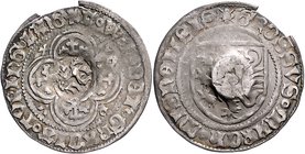 Sachsen - Kurfürstentum, ab 1806 Königreich Friedrich IV., Wilhelm II. und Friedrich 1412-1425 Schildgroschen o.J. (1412/25) Mzz. fünfblättrige Rose /...