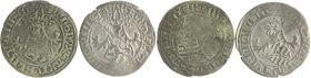 Sachsen - Kurfürstentum, ab 1806 Königreich Ernst, Albrecht und Wilhelm III. 1465-1482 Lot von 2 Stücken: Horngroschen 1466 Leipzig und 1468 Colditz K...