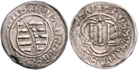 Sachsen - Kurfürstentum, ab 1806 Königreich Ernst, Albrecht und Wilhelm III. 1465-1482 Spitzgroschen 1475 Leipzig / Zwickau Mehner 22/37. Krug 1504- 1...