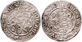 Sachsen - Kurfürstentum, ab 1806 Königreich Friedrich III., Johann und Georg 1507-1525 Zinsgroschen o.J. Schneeberg Keilitz 58. aus Fd. Fulda 78. 
2,...