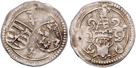 Sachsen - Kurfürstentum, ab 1806 Königreich Georg allein 1530-1533 Dreier o.J. Annaberg Rs: Wappen von Sachsen und Meißen nebeneinander, darüber Zahle...